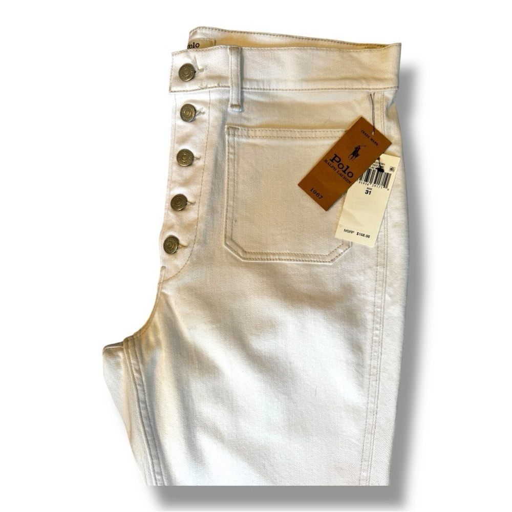 Polo Ralph Lauren Tompkins High Rise Skinny Ankle Jeans White Size 31 NWT - Picture 5 of 8